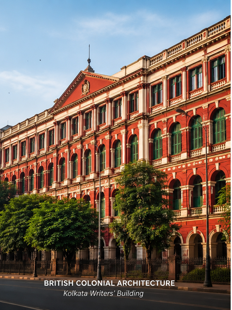 Britische Kolonialarchitektur (Victoria Terminus / Writers' Building in Kolkata)